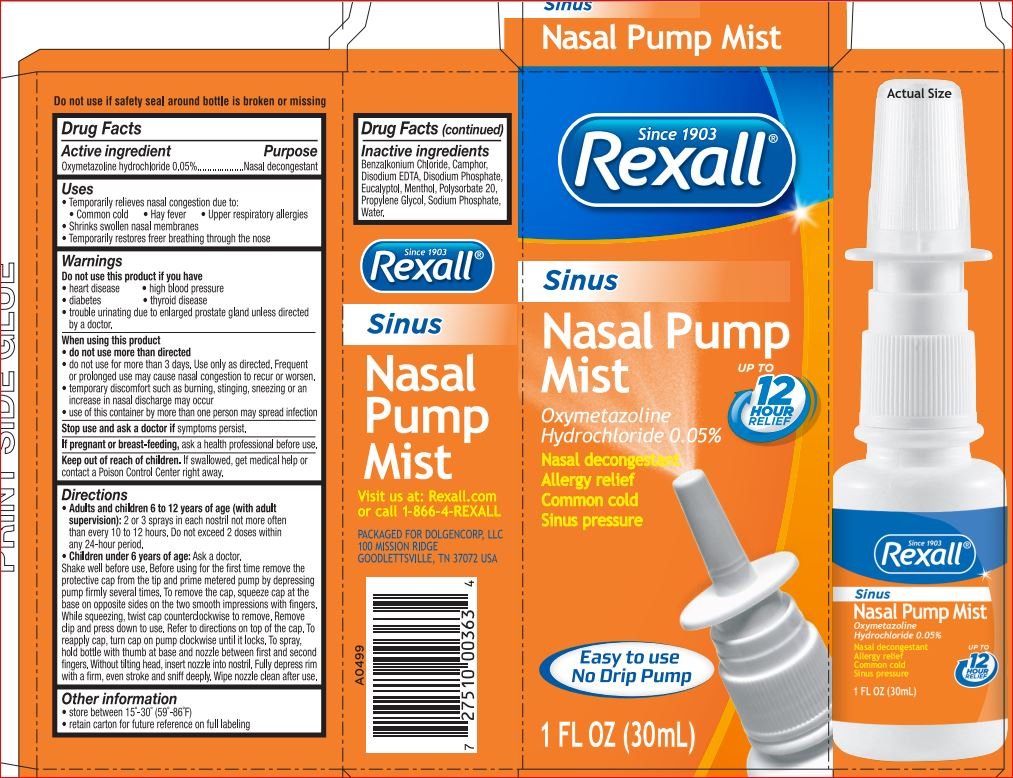 Rexall Sinus Nasal Pump Mist (liquid) Dollar General