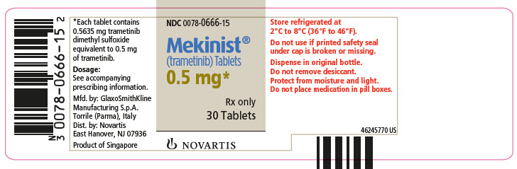 PRINCIPAL DISPLAY PANEL
								NDC 0078-0666-15
								Mekinist® (trametinib) Tablets
								0.5 mg*
								Rx only
								30 Tablets
								NOVARTIS