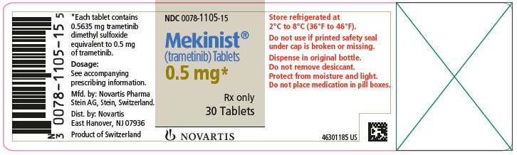 PRINCIPAL DISPLAY PANEL
								NDC 0078-1105-15
								Mekinist® (trametinib) Tablets
								0.5 mg*
								Rx only
								30 Tablets
								NOVARTIS
