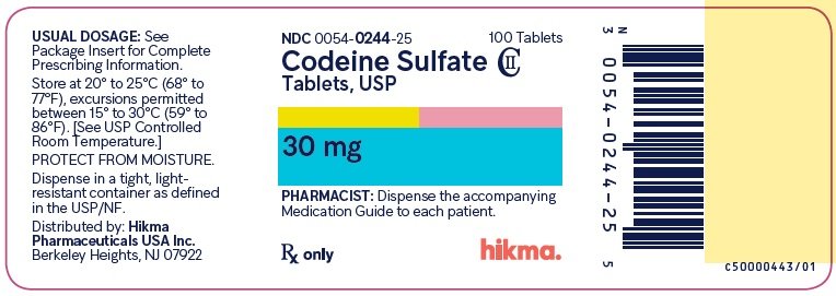 30 mg Bottle Label, 100 Tablets