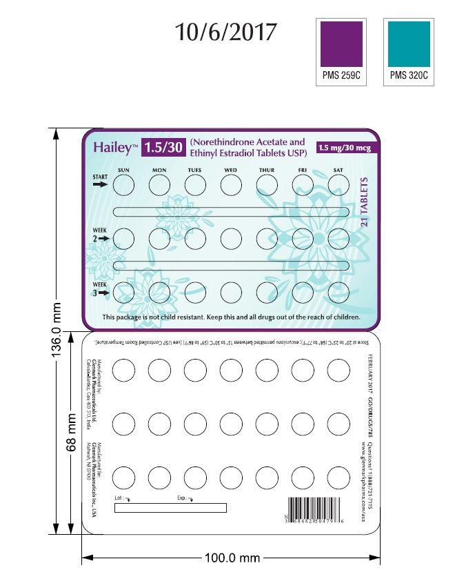 Hailey 1.5/30 FDA prescribing information, side effects and uses