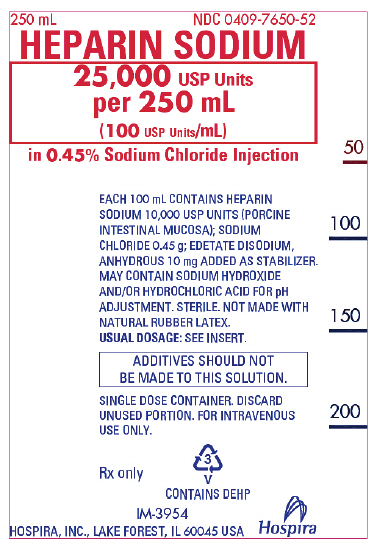 PRINCIPAL DISPLAY PANEL - 250 mL Bag Label - 7650