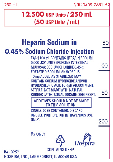 PRINCIPAL DISPLAY PANEL - 250 mL Bag Label - 7651