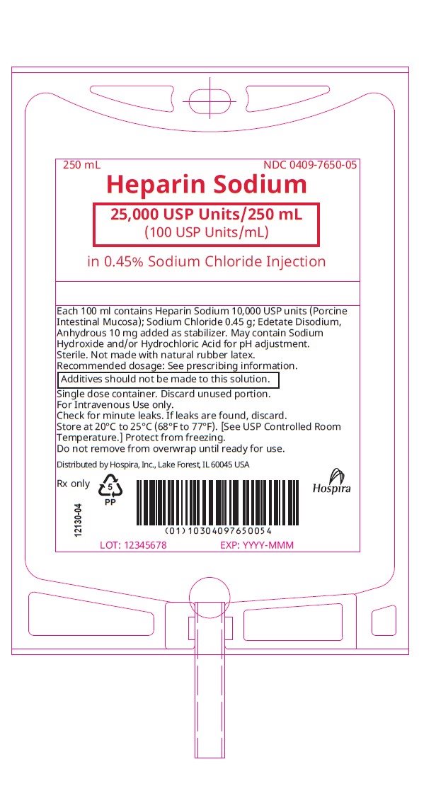 PRINCIPAL DISPLAY PANEL - 250 mL Bag Label - 7650