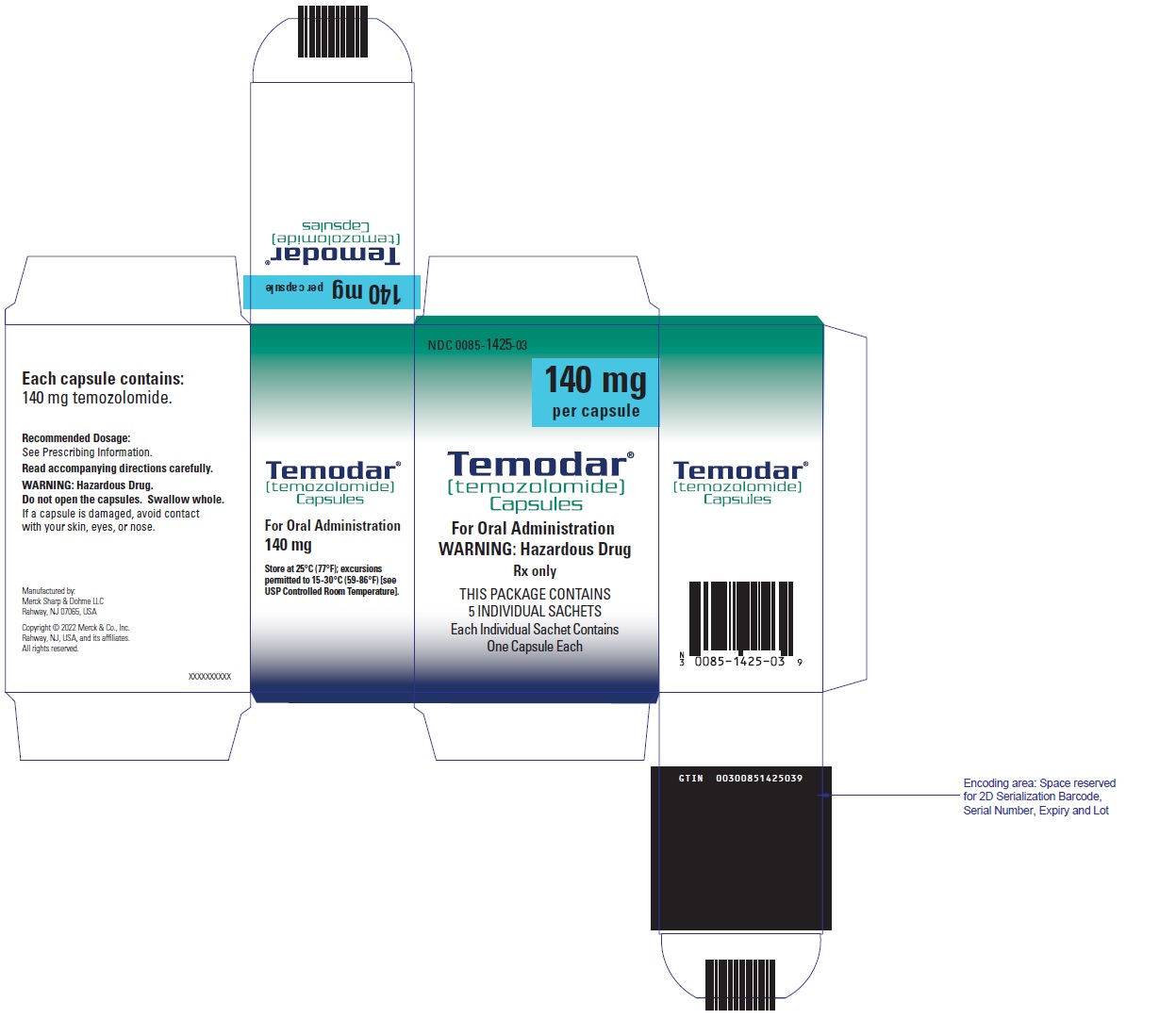 PRINCIPAL DISPLAY PANEL - 140 mg Capsule Sachet Carton