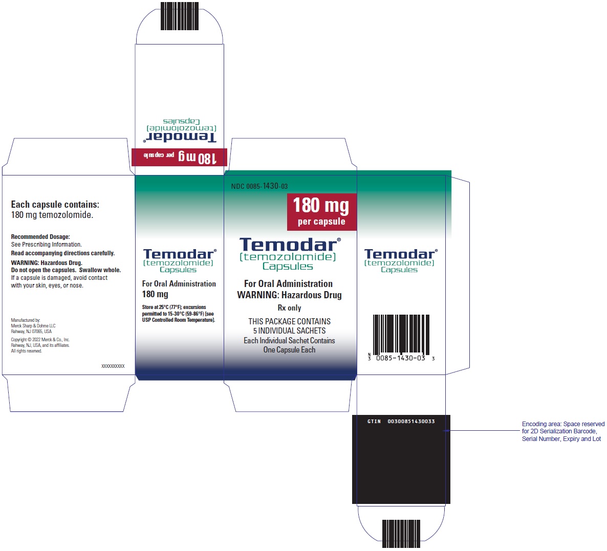 PRINCIPAL DISPLAY PANEL - 180 mg Capsule Sachet Carton