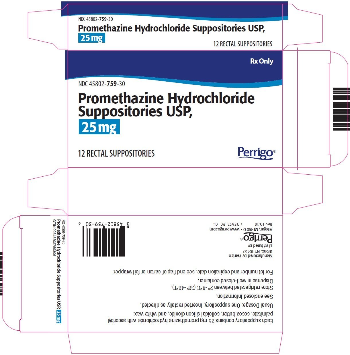 Promethazine Suppositories FDA prescribing information, side effects and uses