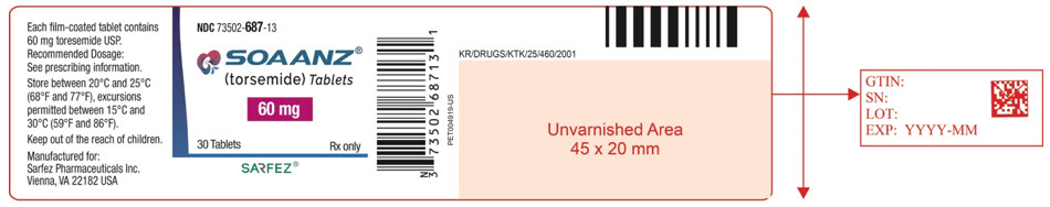 PRINCIPAL DISPLAY PANEL - 60 mg Tablet Bottle Label - 687-13