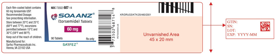 PRINCIPAL DISPLAY PANEL - 60 mg Tablet Bottle Label - 687-14