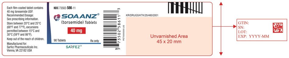 PRINCIPAL DISPLAY PANEL - 40 mg Tablet Bottle Label - 586-11