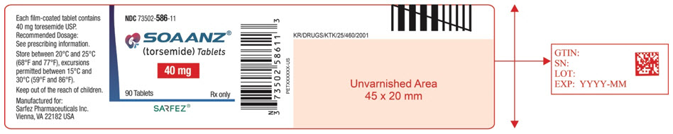 PRINCIPAL DISPLAY PANEL - 40 mg Tablet Bottle Label - 586-11