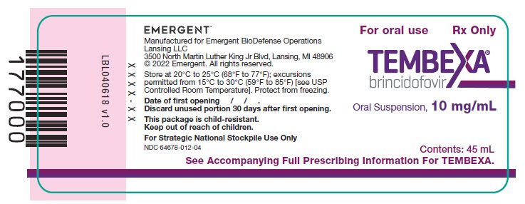 Tembexa Oral Suspension Bottle Label