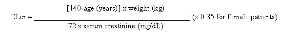 Formula calculation for patients with renal impairment