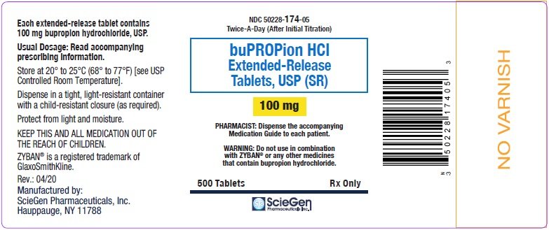 bupropion HCL 100 mg 500 Extended-Release Tablet, USP Label