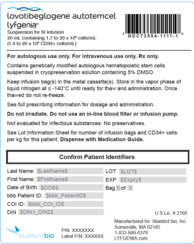 PRINCIPAL DISPLAY PANEL - 20 mL Bag Cassette Label