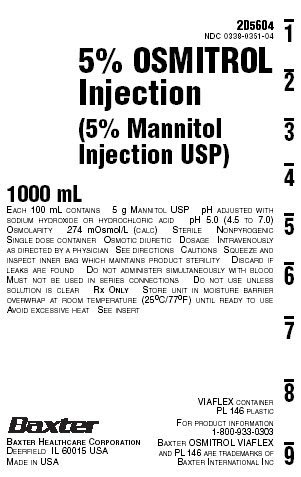 Osmitrol Injection Representative Container Label NDC 0338-0351-04