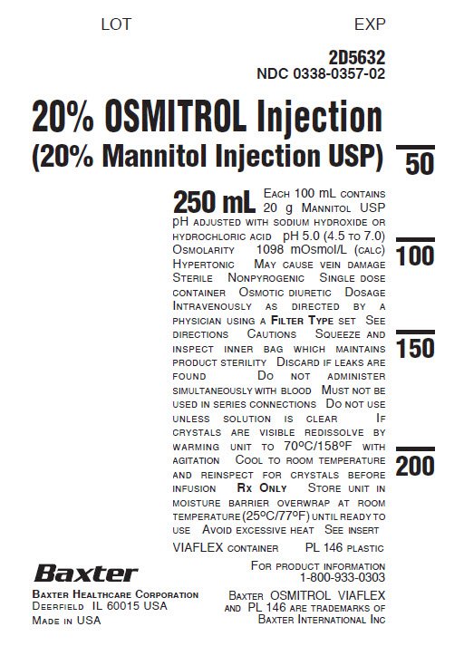 Osmitrol Injection Representative Container Label  NDC 0338-0357-02
