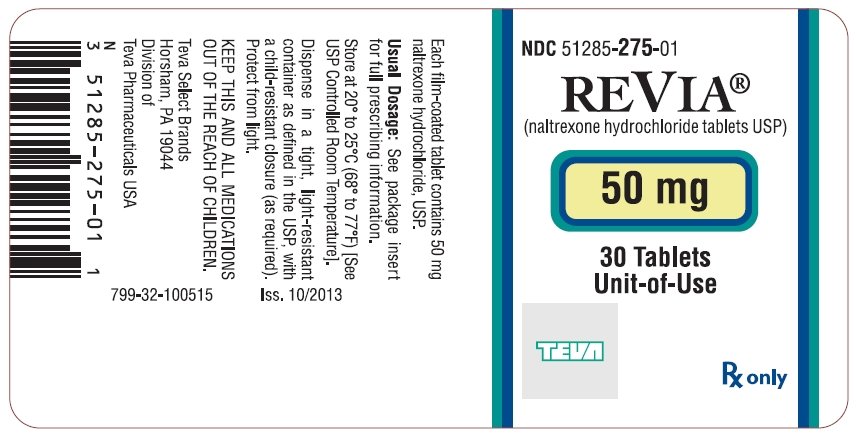  Revia® (naltrexone hydrochloride tablets USP) 50 mg 30 Tablets Unit-of-Use Label