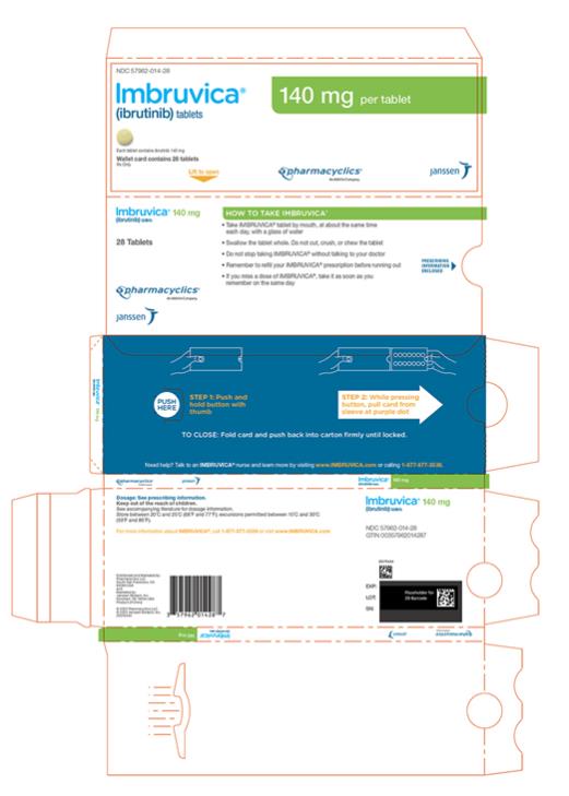 PRINCIPAL DISPLAY PANEL - 28 Tablet Blister Carton
NDC 57962-280-28
Imbruvica®
(ibrutinib) tablets
280 mg per tablet
Each tablet contains ibrutinib 280 mg
Wallet card contains 28 tablets
Rx Only
pharmacyclics®
An AbbVie Company
janssen
