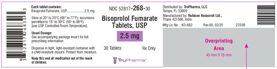 Bisoprolol Fumarate Tablets 2.5 mg - NDC 72888-459-01 - 30 Tablets Label