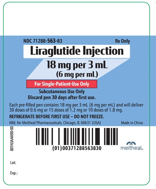PRINCIPAL DISPLAY PANEL – Liraglutide Injection 18 mg per 3 mL Syringe Label