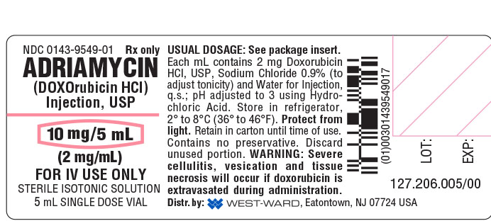 Adriamycin 5 mL vial label