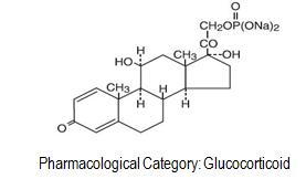 The chemical structure for prednisolone sodium phosphate. 