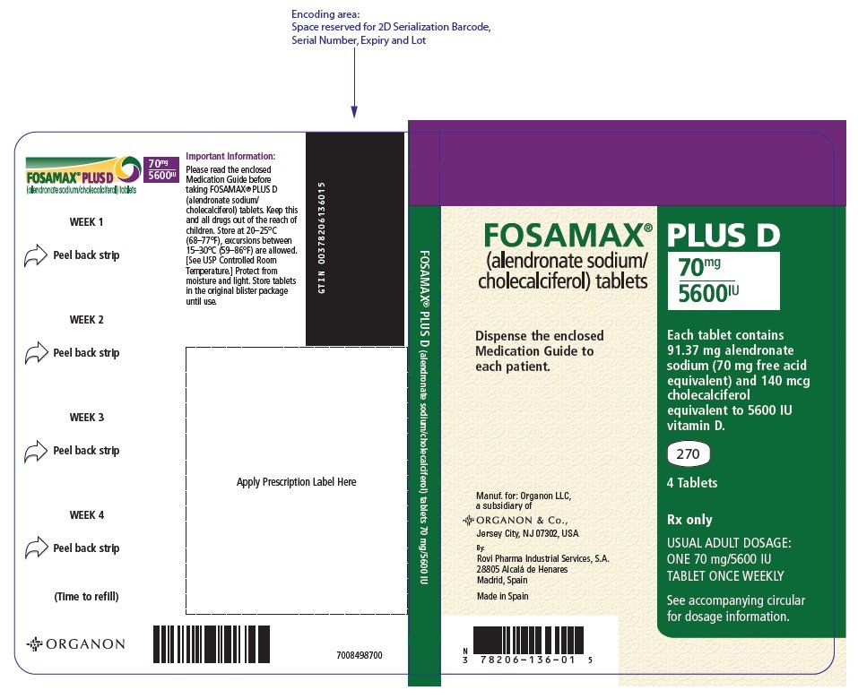 PRINCIPAL DISPLAY PANEL - 70 mg/5600 IU Tablet Blister Pack
