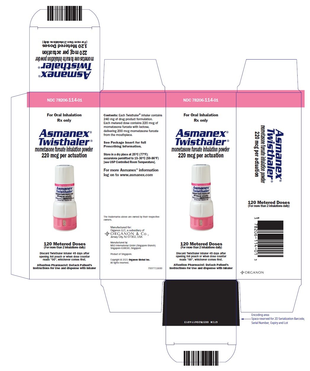 PRINCIPAL DISPLAY PANEL - 220 mcg - 120 Dose Inhaler Pouch Carton