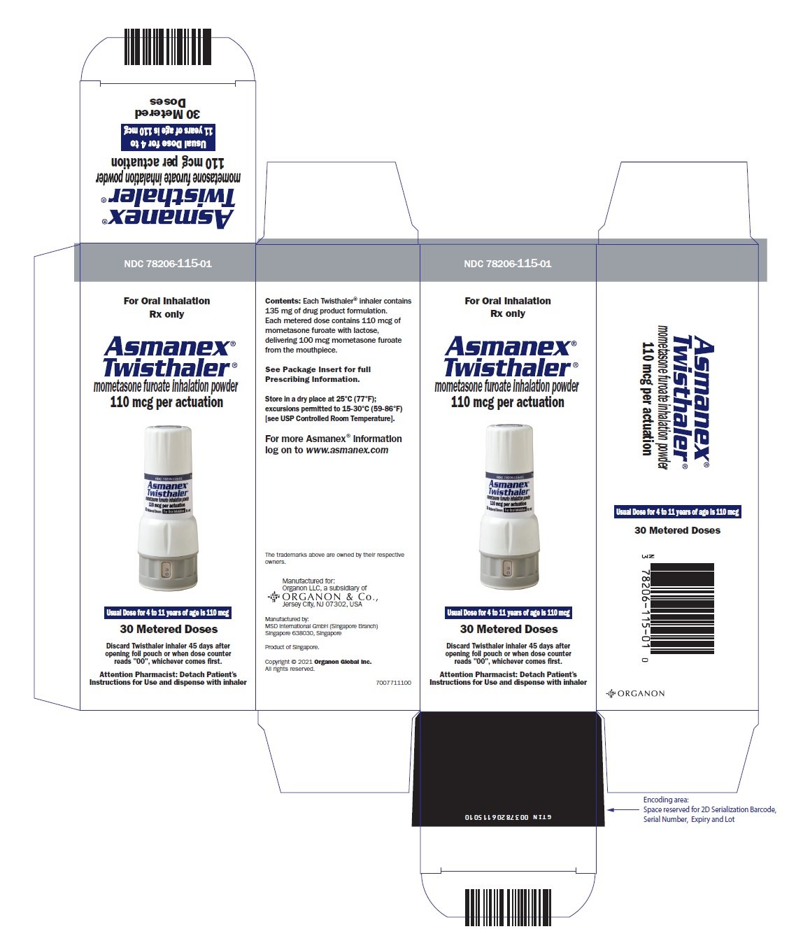 PRINCIPAL DISPLAY PANEL - 110 mcg - 30 Dose Inhaler Pouch Carton