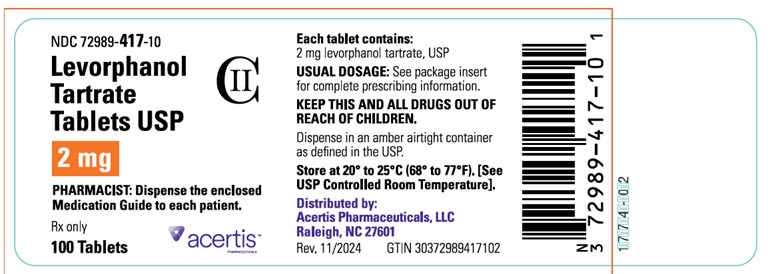 2 mg 100 count Bottle Label