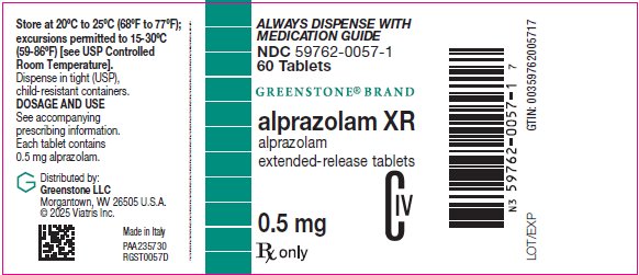 Alprazolam XR 0.5 mg Bottle Label