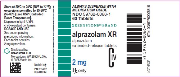 Alprazolam XR 2 mg Bottle Label