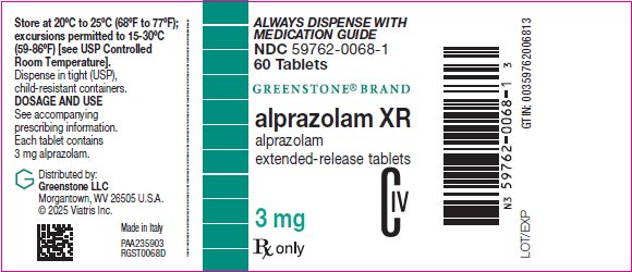 Alprazolam XR 3 mg Bottle Label