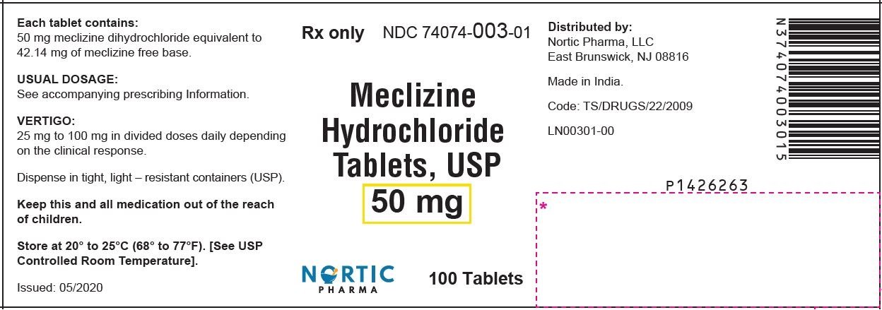 Meclizine tablets 12.5 mg