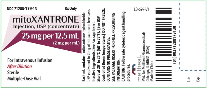 PRINCIPAL DISPLAY PANEL - mitoXANTRONE Injection USP (concentrate) 25 mg per 12.5 mL Container Label