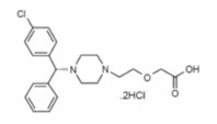 The molecular weight is 461.82 and the chemical structure is shown below: Levocetirizine dihydrochloride, the active component of XYZAL tablets and oral solution, is an orally active H1 receptor antagonist.  The chemical name is (R)-[2-[4-[(4-chlorophenyl) phenylmethyl]-1-piperazinyl] ethoxy] acetic acid dihydrochloride.  Levocetirizine dihydrochloride is the R enantiomer of cetirizine hydrochloride, a racemic compound with antihistaminic properties.  The empirical formula of levocetirizine dihydrochloride is C21H25ClN2O3•2HCl.  