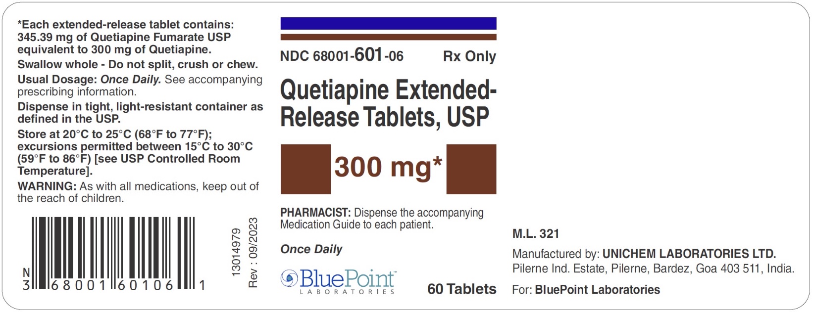 Quetiapine ER Tabs 300mg