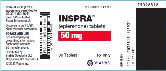 INSPRA Tablets 50 mg bottle label
