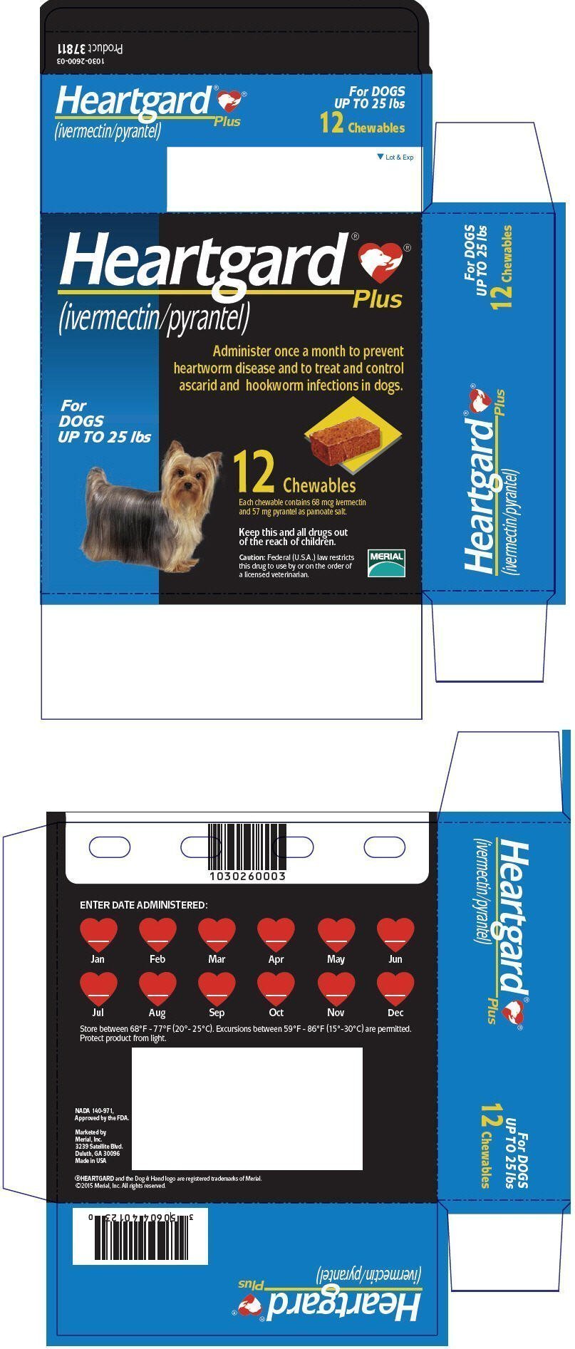 PRINCIPAL DISPLAY PANEL - 12 Tablet Carton (For Dogs Up To 25 lbs)