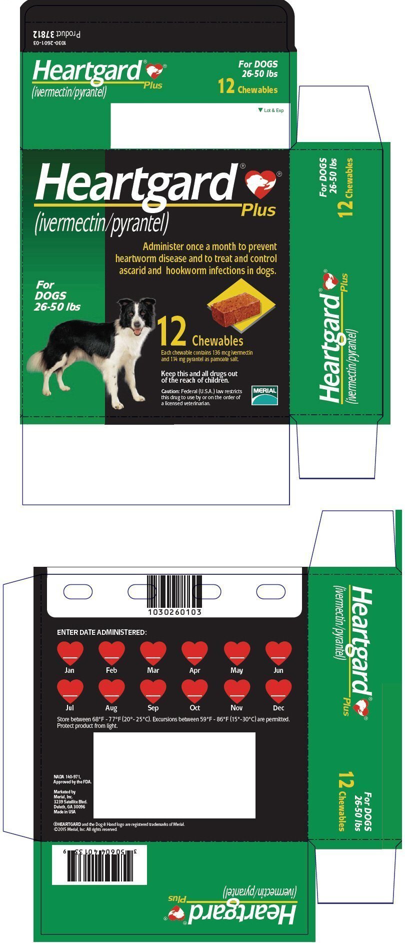 PRINCIPAL DISPLAY PANEL - 12 Tablet Carton (For Dogs 26-50 lbs)