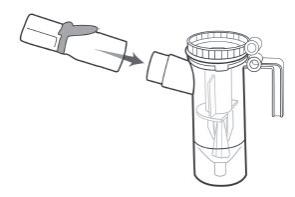 Mounting the mouthpiece onto the Nebulizer Cup Outlet