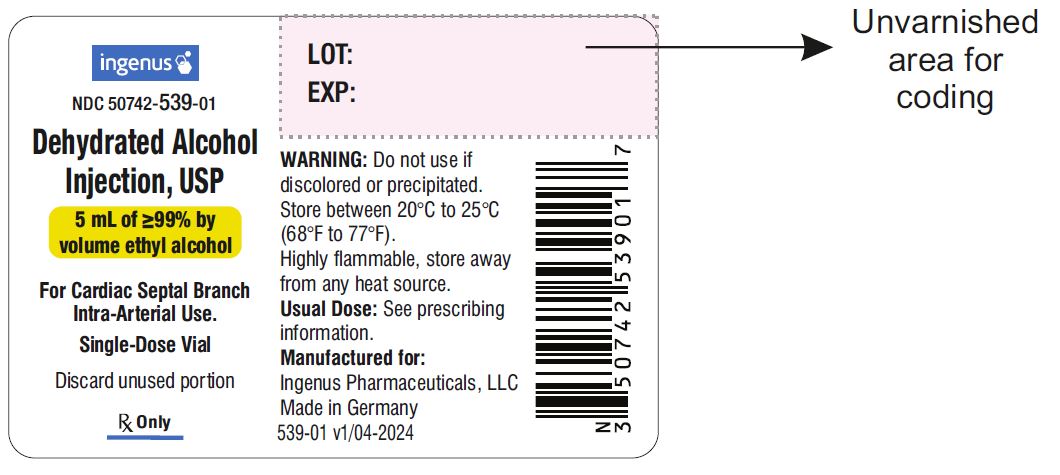 Dehydrated Alcohol Injection, USP - Vial Label