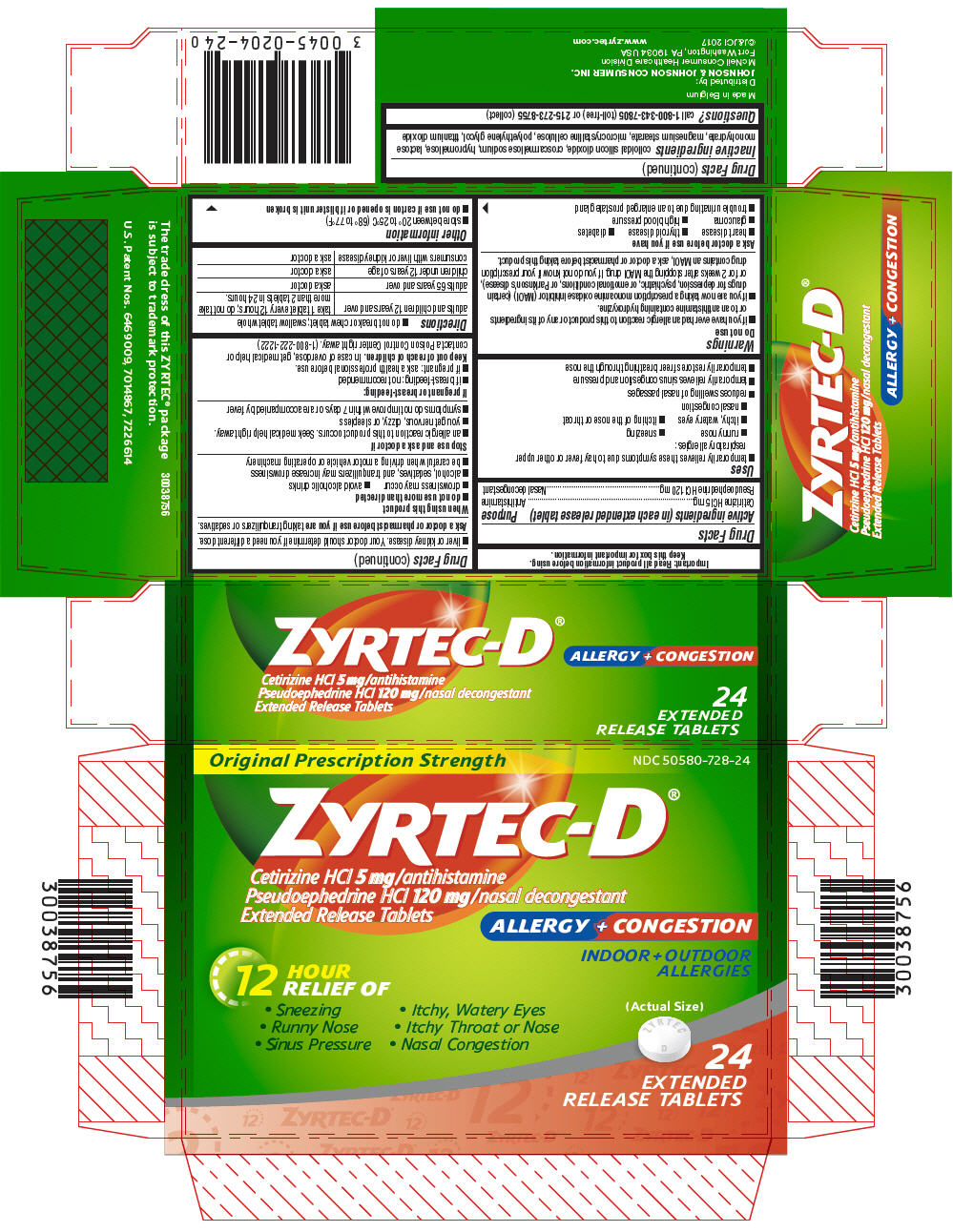 uddybe Ideel Månens overflade Zyrtec-D 12 Hour: Package Insert - Drugs.com