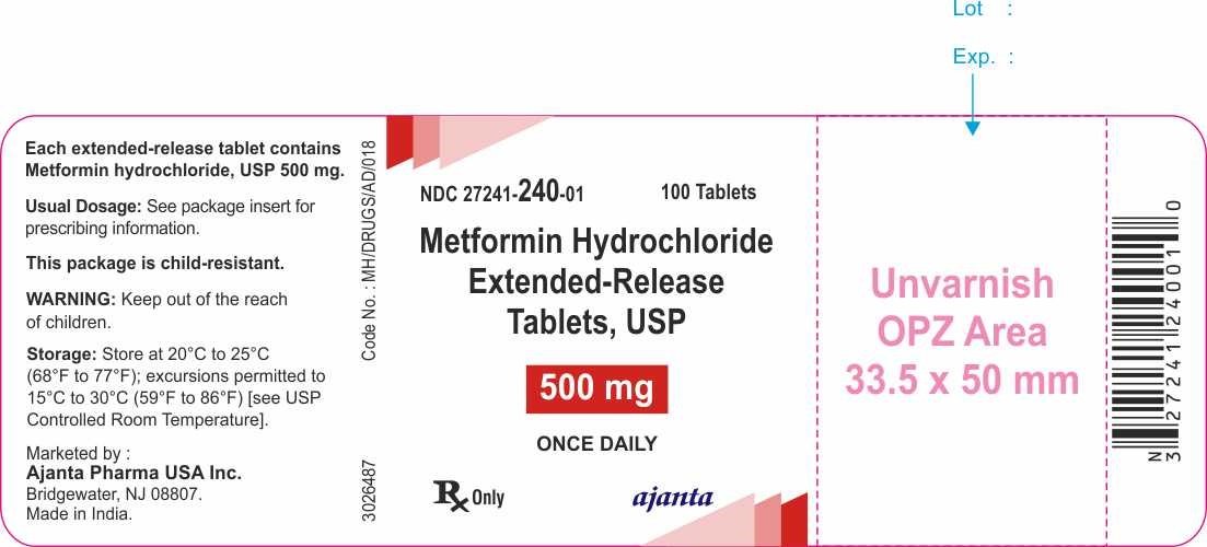 Metformin Extended Release Tablets - FDA prescribing information, side ...