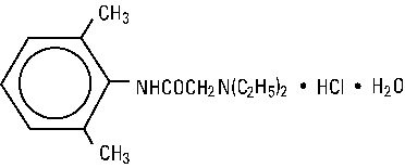 structural formula lidocaine hydrochloride