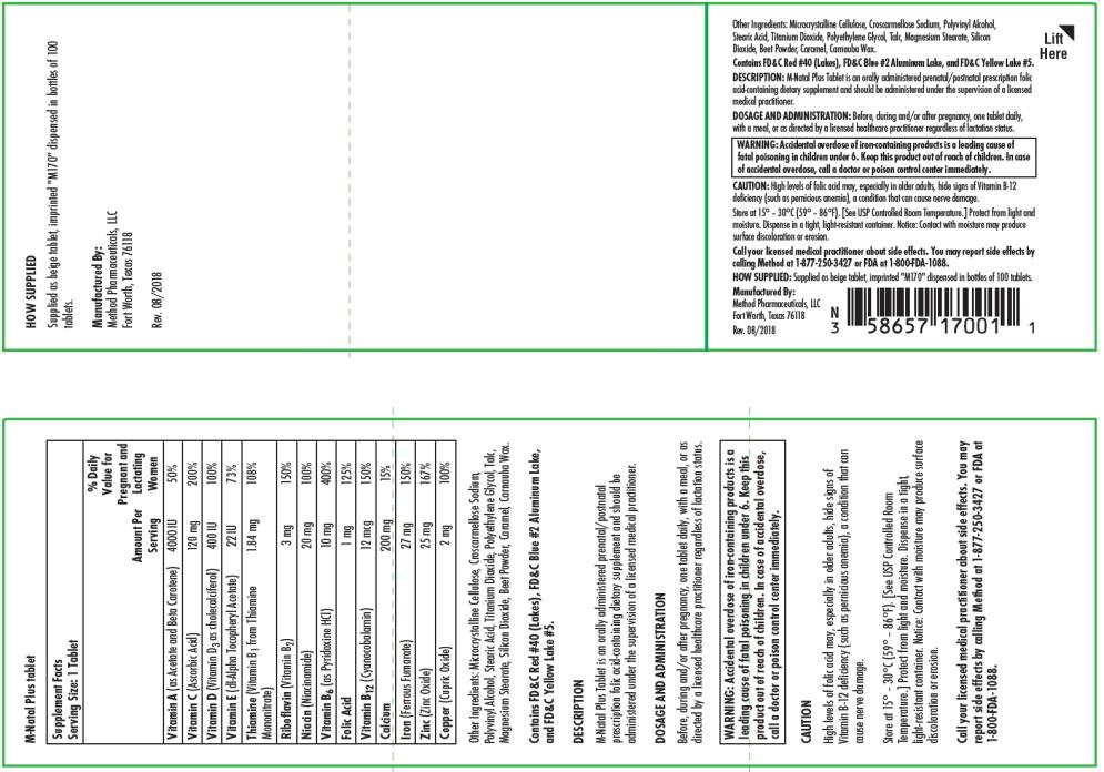 PRINCIPAL DISPLAY PANEL
NDC 58657-170-01
M-Natal Plus 
tablet
PRENATAL/POSTNATAL
100 Tablets
Rx Only
