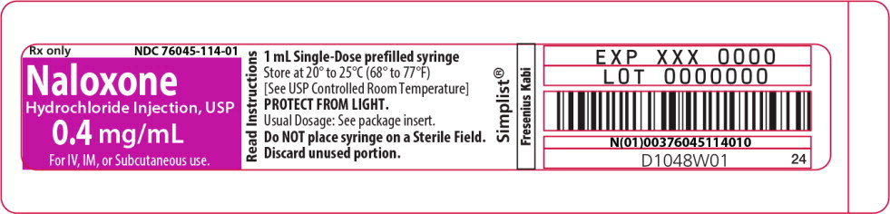 PACKAGE LABEL - PRINCIPAL DISPLAY – Naloxone 1 mL Print Mat Label
