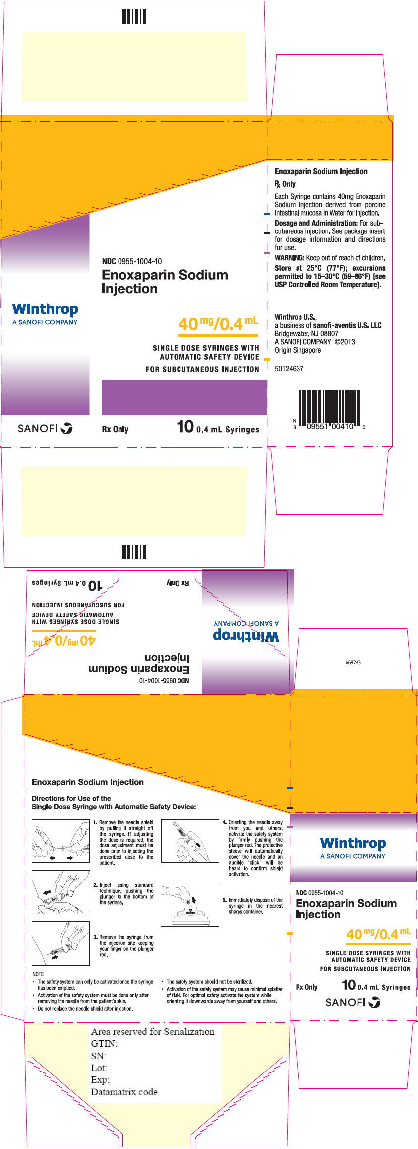 PRINCIPAL DISPLAY PANEL - 40 mg/0.4 mL Syringe Carton