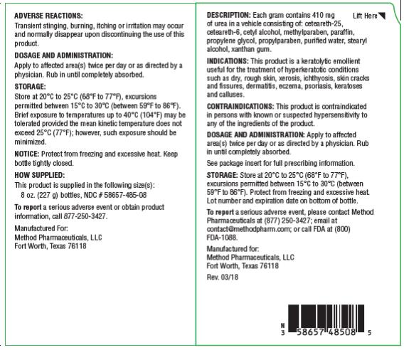 PRINCIPAL DISPLAY PANEL
NDC 58657-485-08
MeTopic 
Cream
(Urea 41%)
For External Use Only 
Rx Only
Net Wt. 8 oz. (227 g)
